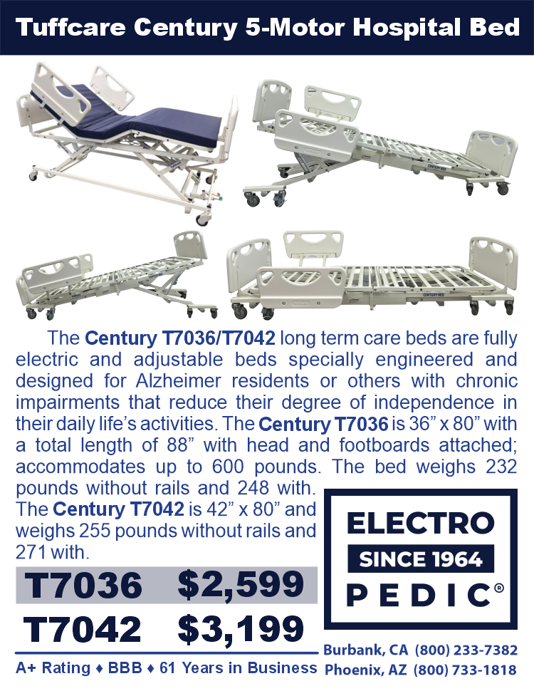 Phoenix Electropedic Tuffcare T7036 / T7043 Century long term care beds